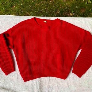 cropped red sweater